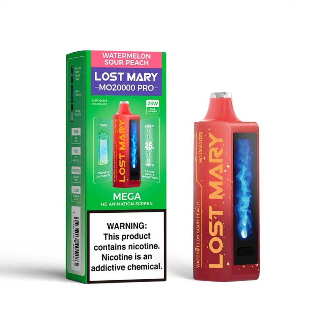 LOST MARY MO20000 PRO DISP 5CT - WATERMELON SOUR PEACH